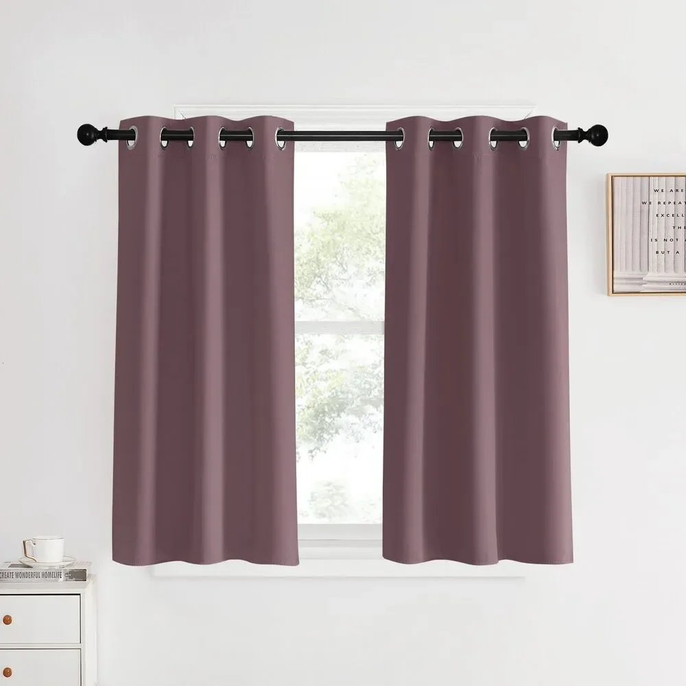 Set of 2 Curtain Panels, W60 x L84 inch, Room Darkening Draperies (Dry Rose)